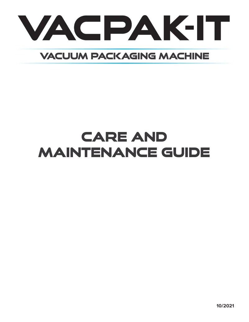 Page n°1 - Manuel d'utilisation et d'entretien VacPak-It VMC32
