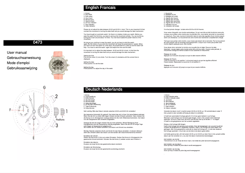 Page n°1 - Manuel utilisateur Davis 0473