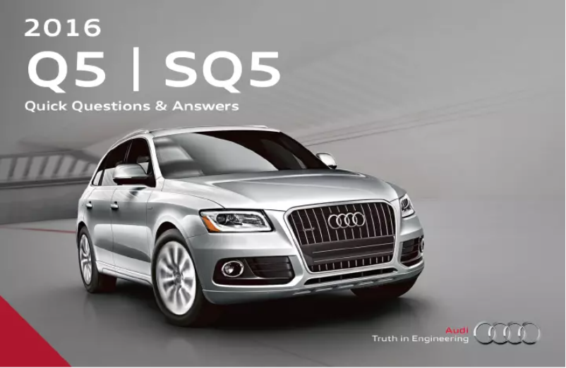 Page 1 de la notice Manuel utilisateur Audi SQ5 (2016)