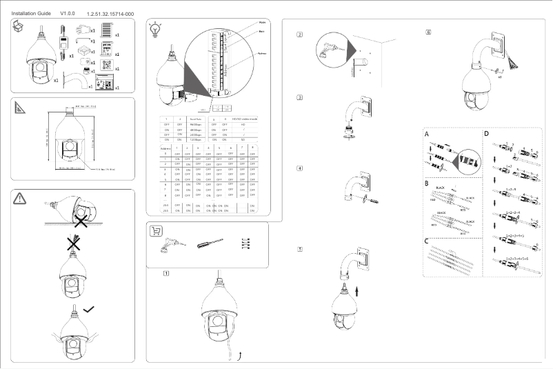 Page 1 de la notice Guide d'installation Dahua Technology SD59225-HC-LA