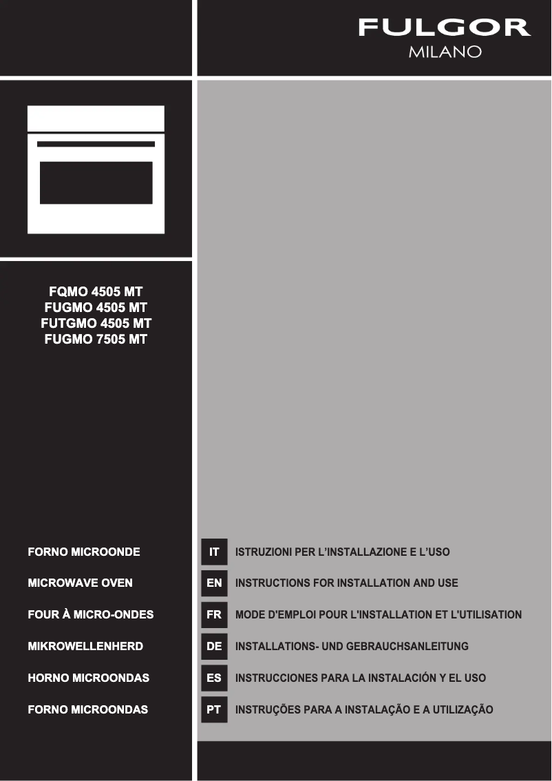 Page n°1 - Manuel utilisateur Fulgor Milano FUGMO 7505 MT MBK