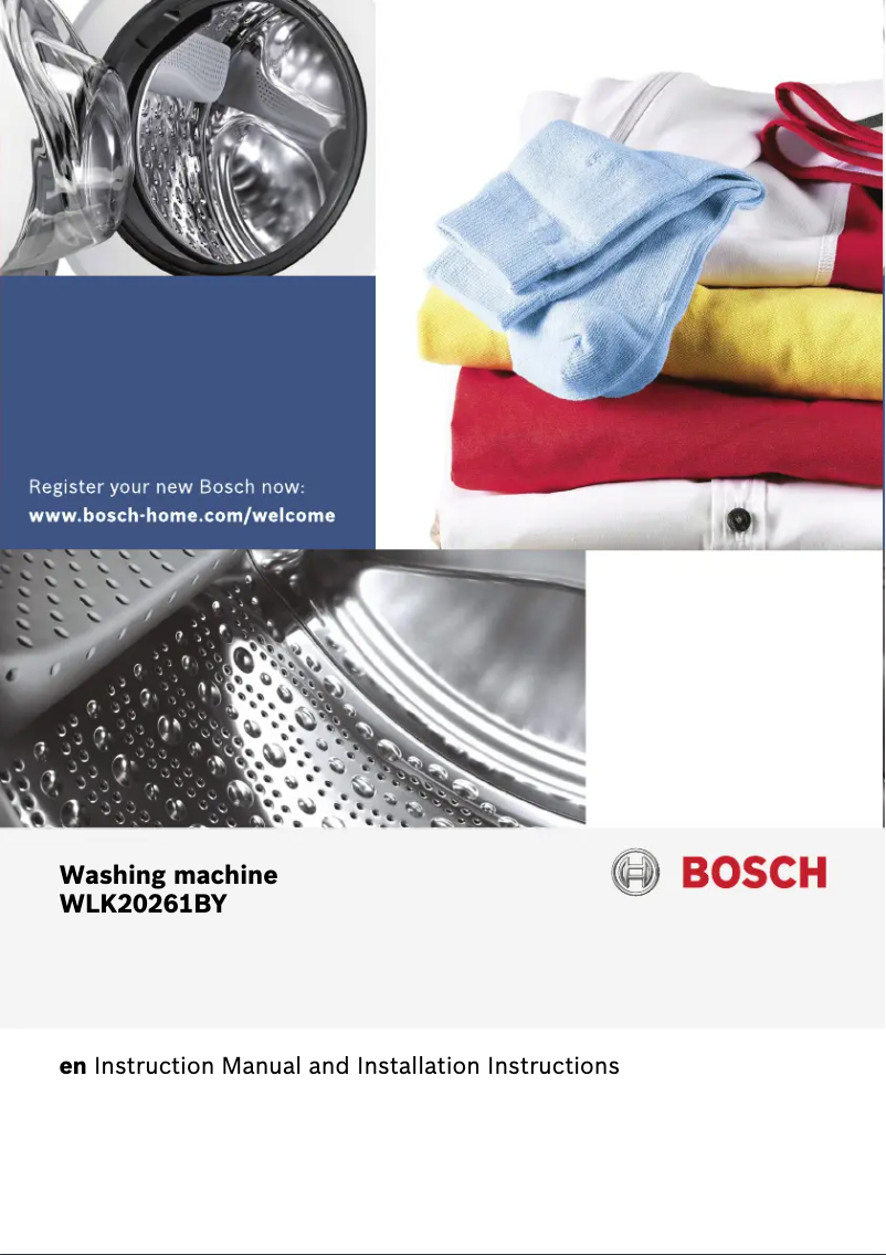 Page n°1 - Manuel utilisateur Bosch WLK20261BY