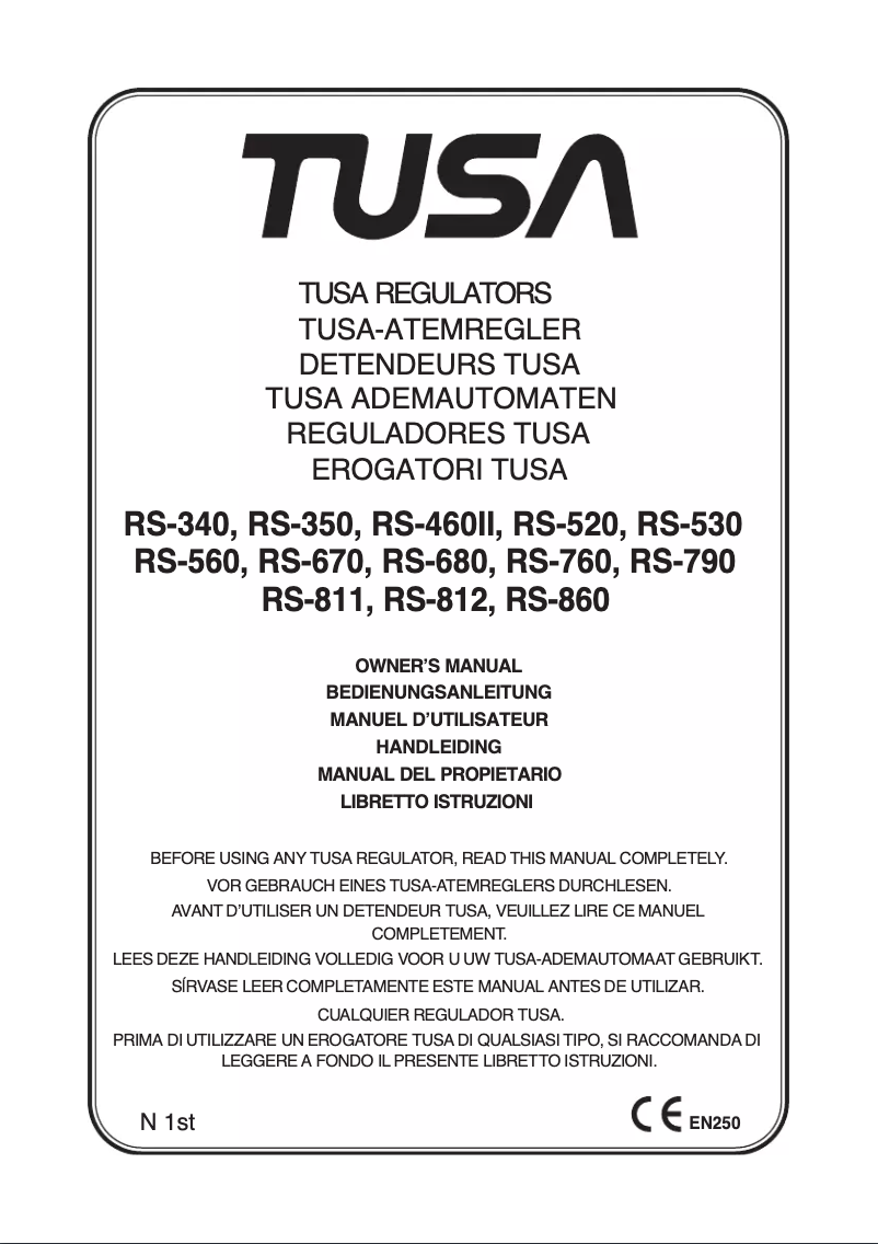 Page n°1 - Manuel utilisateur Tusa RS-350
