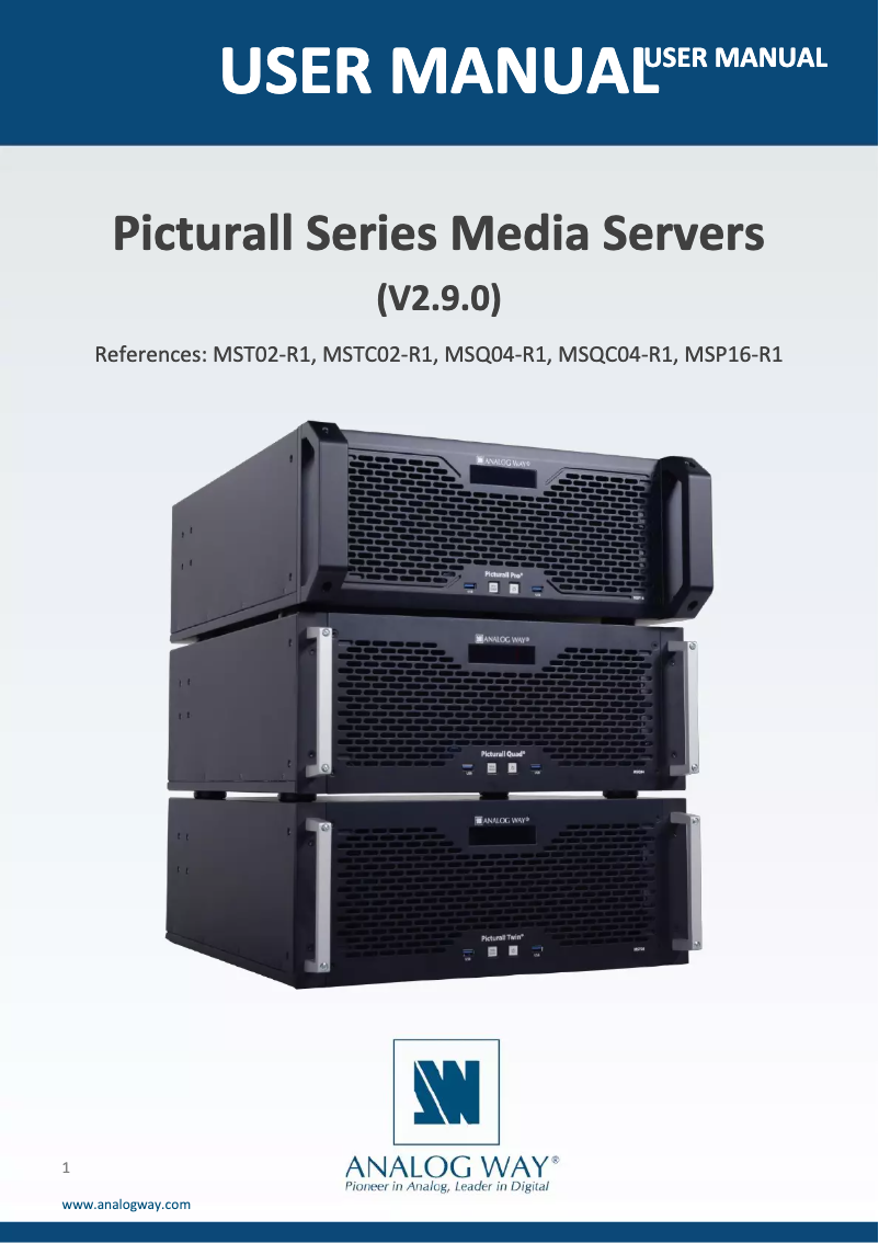 Page n°1 - Manuel utilisateur Analog Way Picturall Twin Compact MSTC02-R1