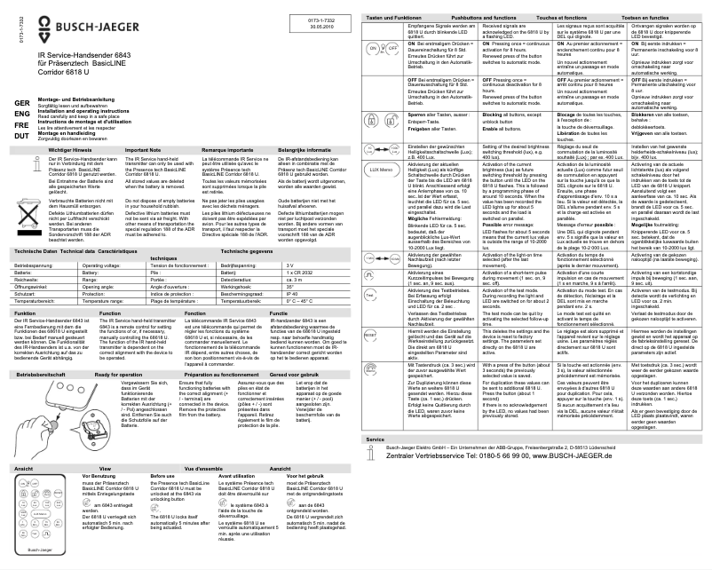 Image de la première page du manuel de l'appareil 6843
