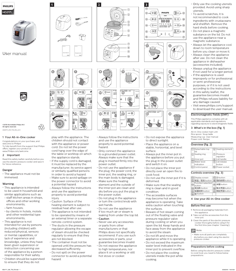 Page 1 of the manual User Manual Philips HD2171