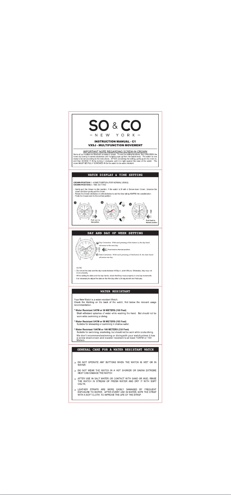 Page 1 de la notice Manuel utilisateur So & Co Hudson 5029