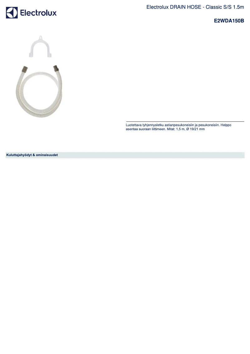 Image de la première page du manuel de l'appareil E2WDA150B