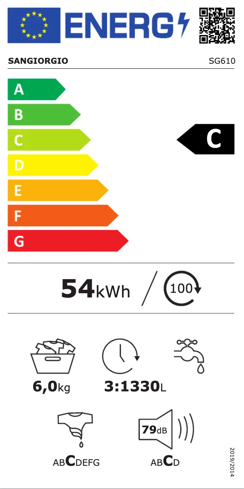 Page n°1 - Label énergétique SanGiorgio SG610