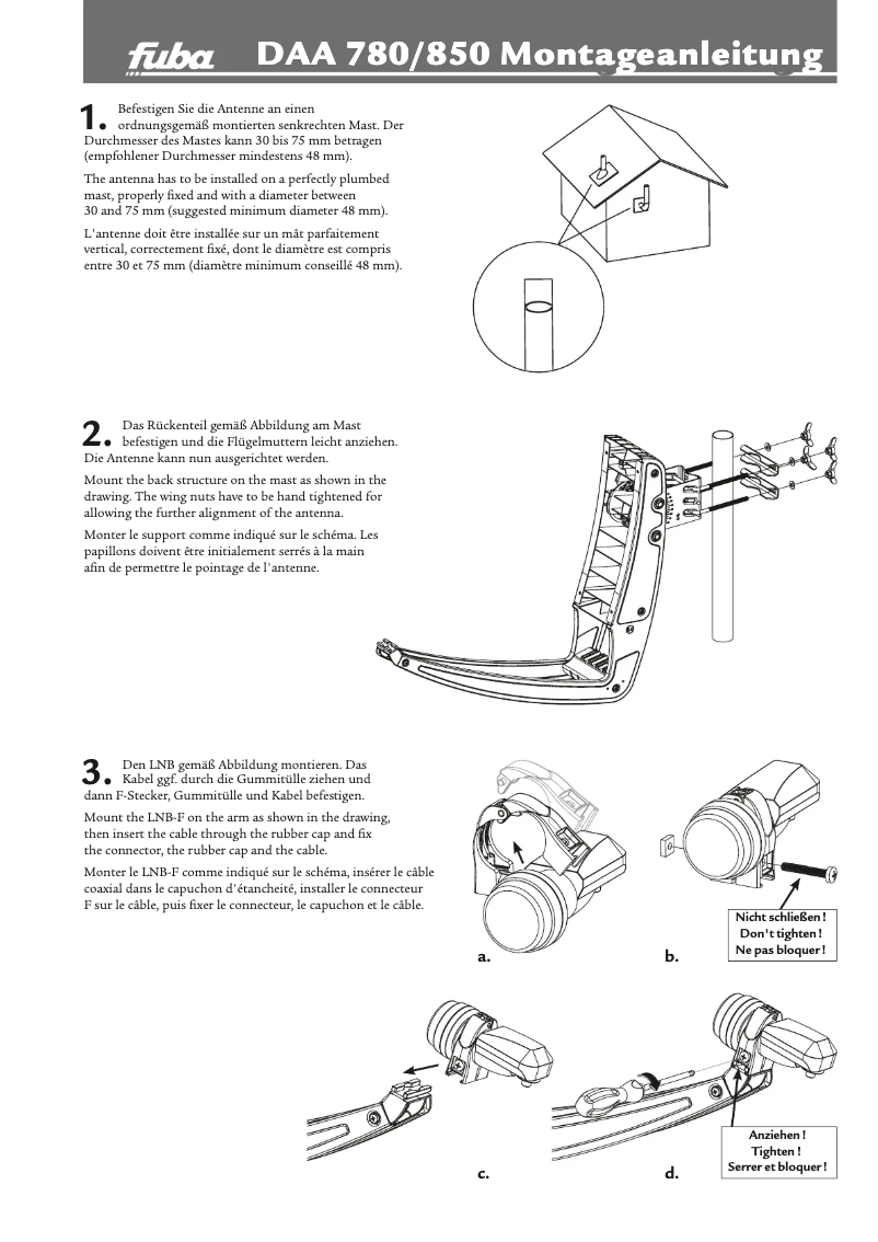 Page n°1 - Manuel utilisateur Fuba DAA 850 R SAT