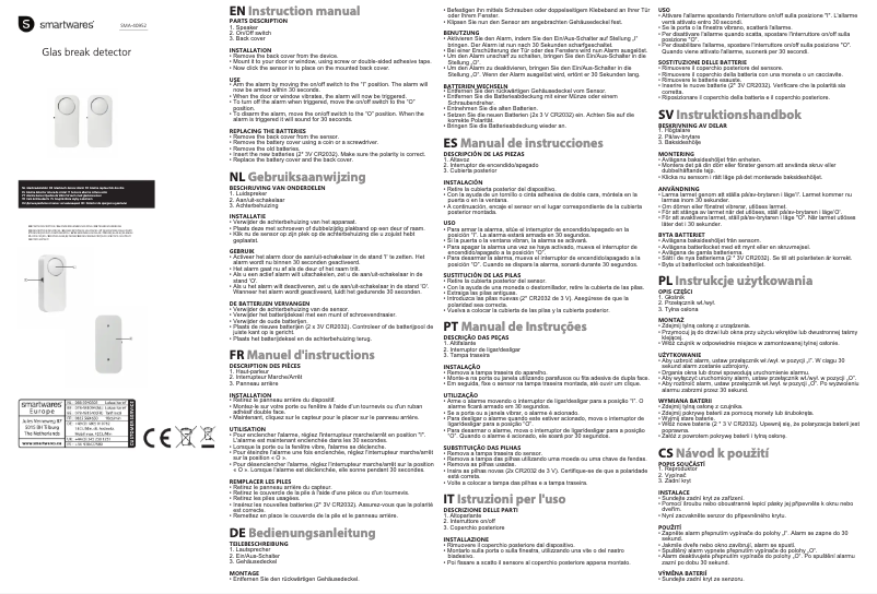 Page n°1 - Manuel utilisateur Smartwares SMA-40952