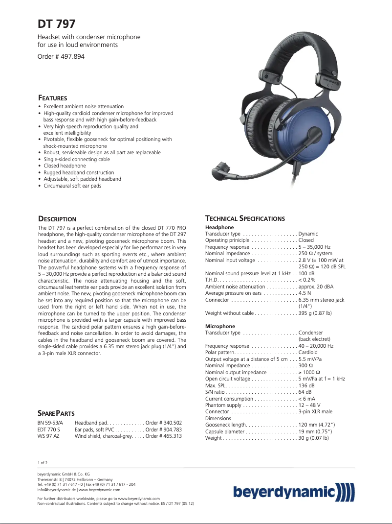 Image de la première page du manuel de l'appareil DT 797 PV