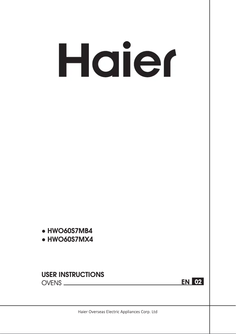 Page 1 de la notice Manuel utilisateur Haier HWO60S7MB4
