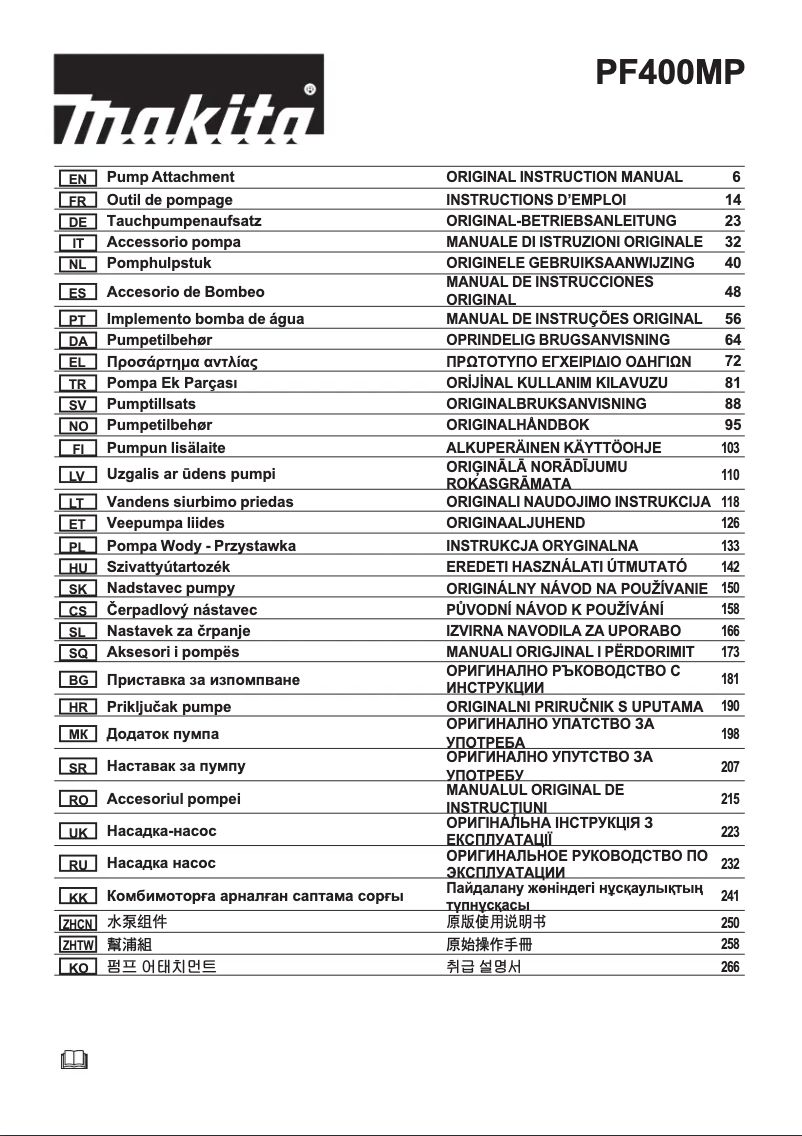 Page 1 de la notice Manuel utilisateur Makita PF400MP