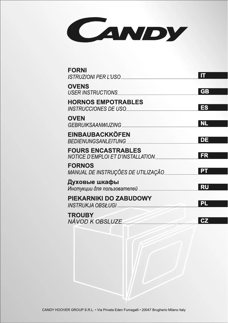 Page n°1 - Manuel utilisateur Candy FPE629/6X