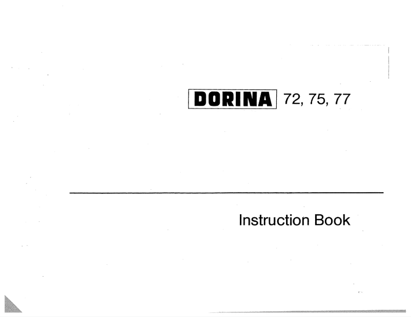 Page n°1 - Manuel utilisateur Pfaff dorina 77