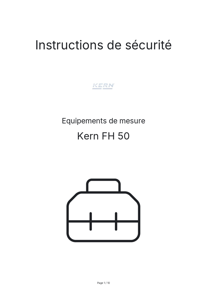 Image de la première page du manuel de l'appareil FH 50