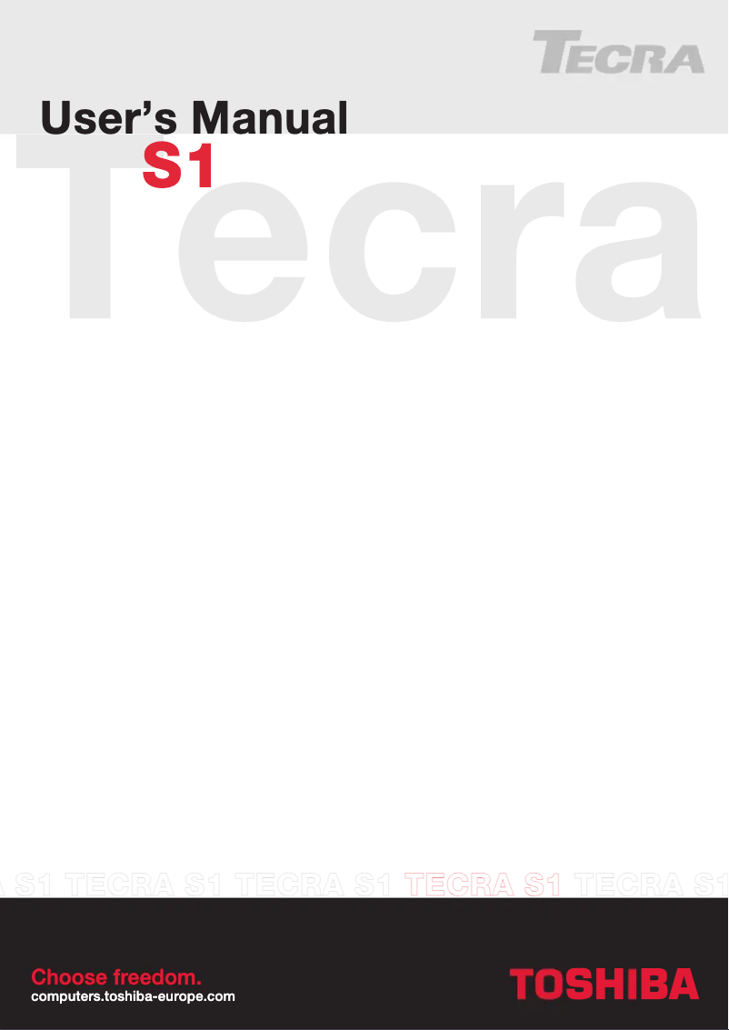 Page 1 de la notice Manuel utilisateur Toshiba Tecra S1