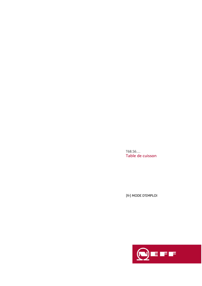 Page n°1 - Manuel utilisateur Neff T68TS61N0