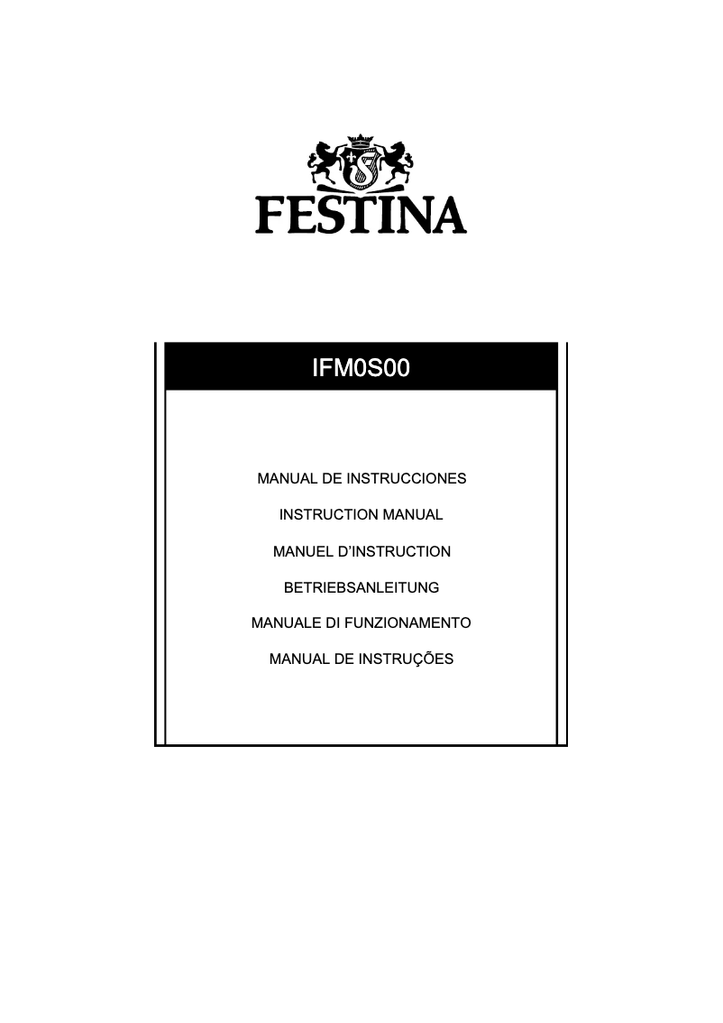 Page 1 de la notice Manuel utilisateur Festina F20282