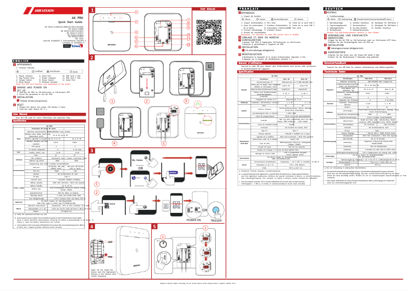 Imagen de la primera página del manual del dispositivo DS-PWA96-Kit1-WE