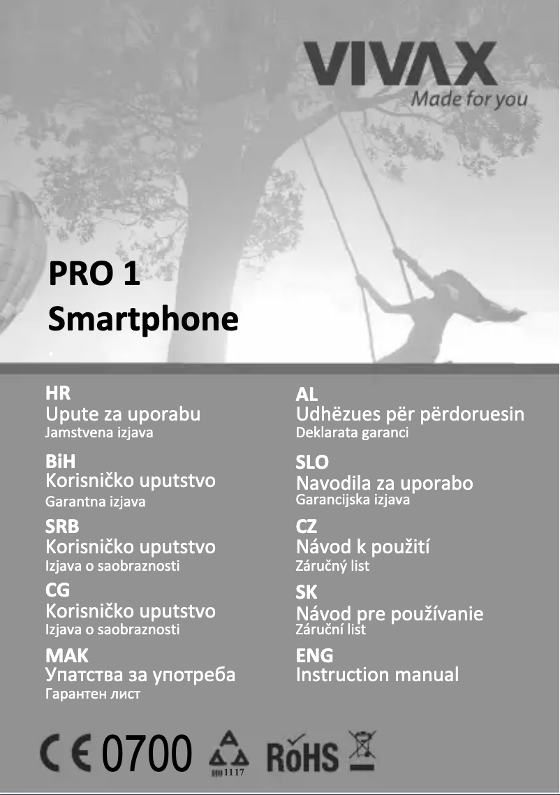 Page n°1 - Manuel utilisateur Vivax PRO 1