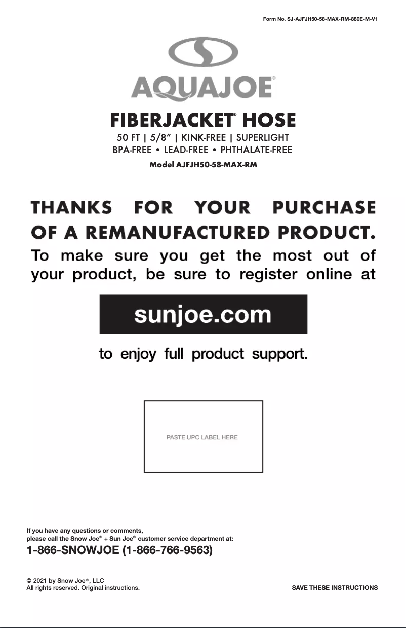 Imagen de la primera página del manual del dispositivo AJFJH50-58-MAX-RM