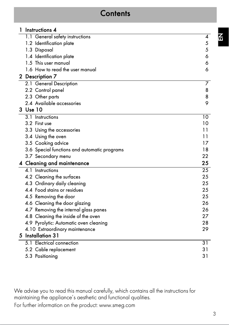 Page n°1 - Manuel utilisateur Smeg SFPA6925X