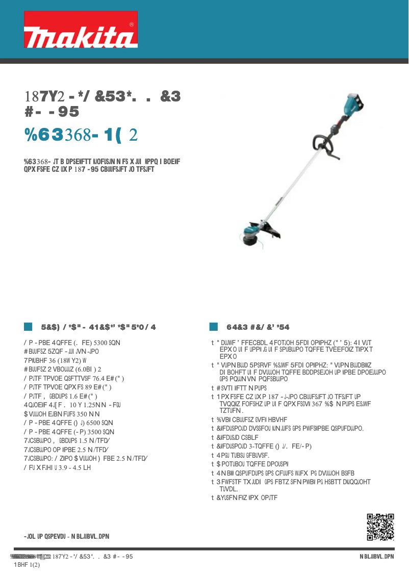 Page n°1 - Fiche technique Makita DUR368LPG2