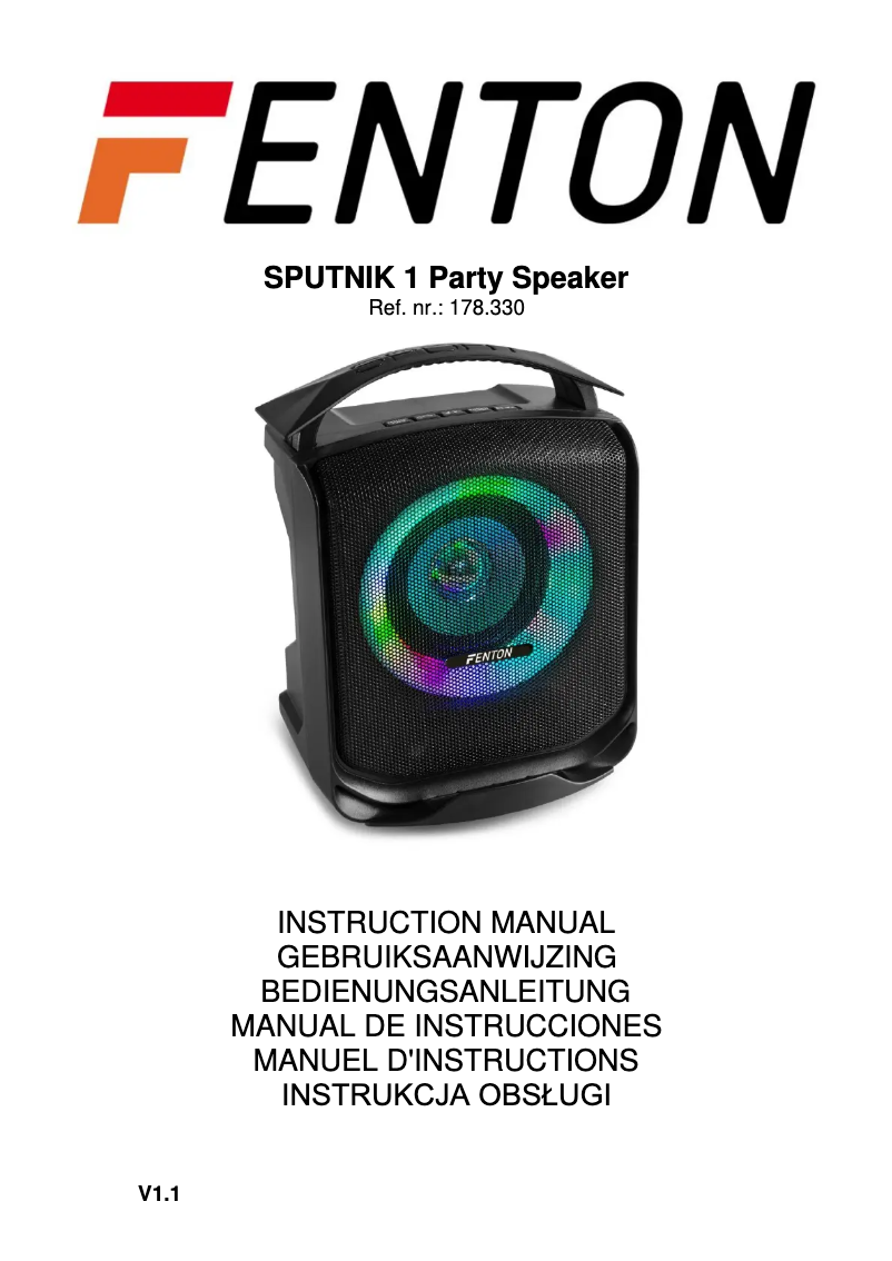 Page 1 de la notice Manuel utilisateur Fenton SPUTNIK 1