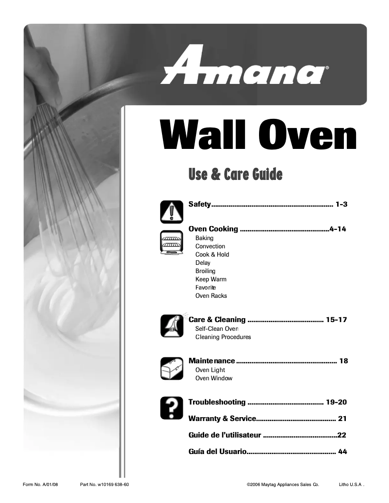 Page n°1 - Manuel utilisateur Amana AEW4530DDS
