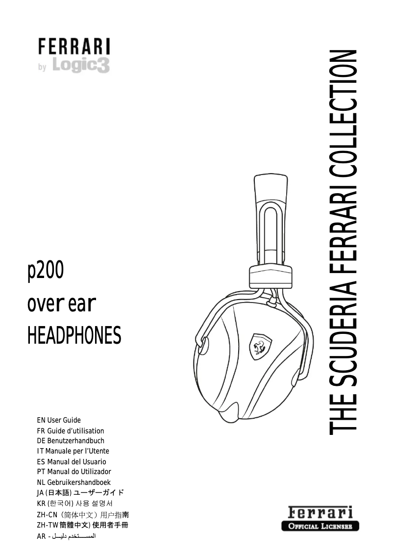 Page 1 de la notice Manuel utilisateur Ferrari by Logic3 Scuderia P200