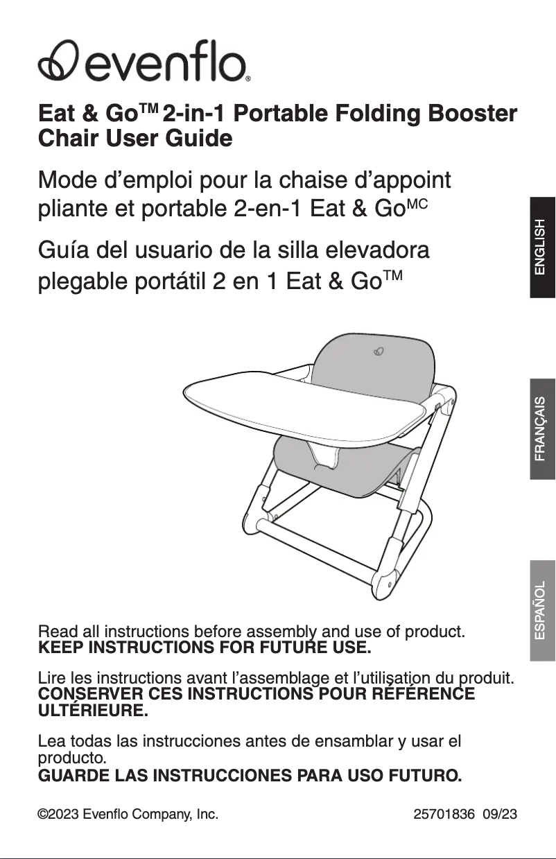 Página 1 del manual Manual de usuario Evenflo Eat & Go