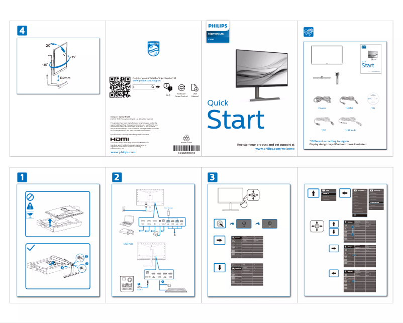 Page n°1 - Guide de démarrage rapide Philips Momentum 325M1