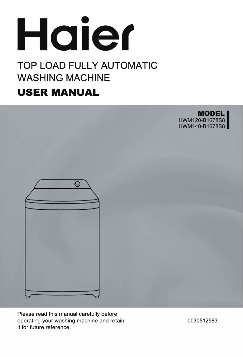 Image de la première page du manuel de l'appareil HWM120-B1678S8