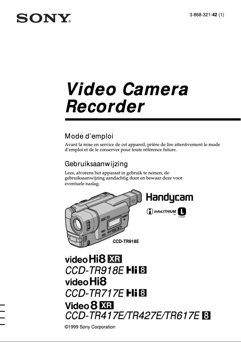 Página 1 del manual Manual de usuario Sony CCD-TR417E