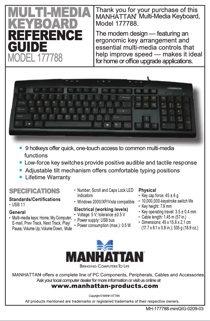 Image de la première page du manuel de l'appareil 177788