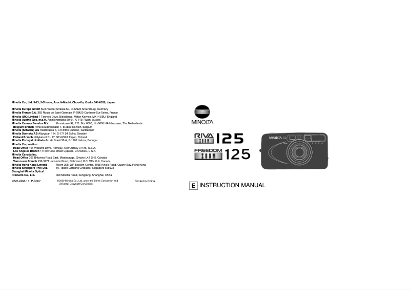 Page n°1 - Manuel utilisateur Konica Minolta Riva Zoom 125