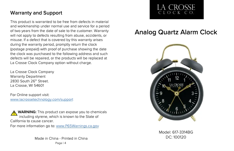 Página 1 del manual Manual de usuario La Crosse Technology 617-3314BG