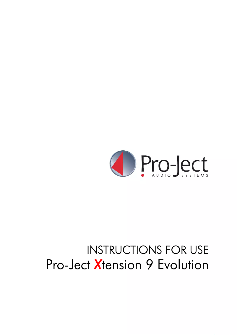 Page 1 de la notice Manuel utilisateur Pro-Ject Xtension 9 Evolution