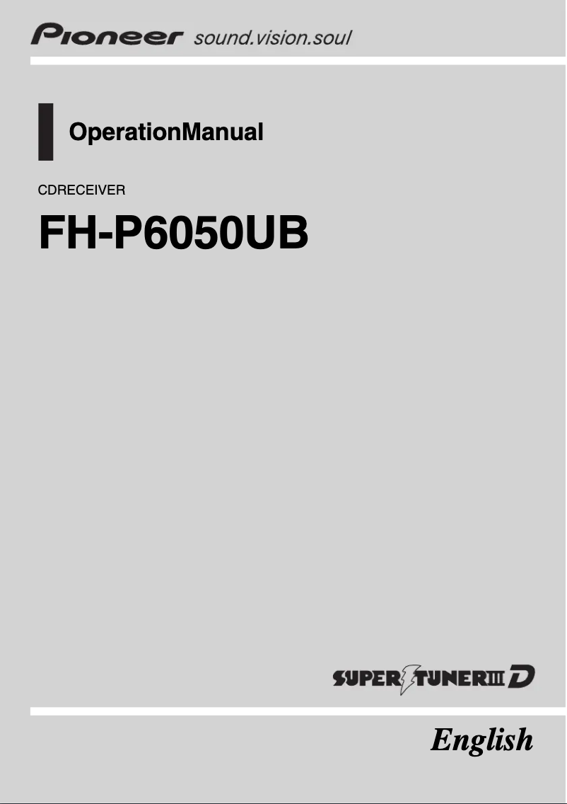 Page n°1 - Manuel utilisateur Pioneer FH-P6050UB