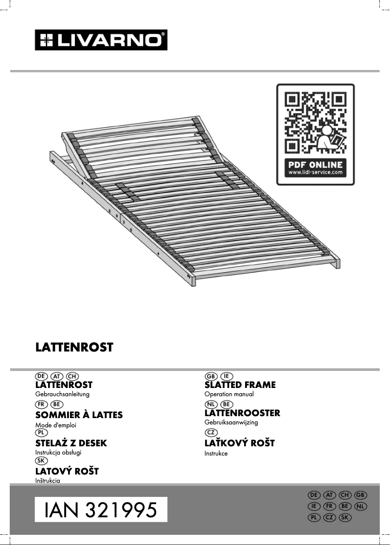 Page 1 de la notice Manuel utilisateur Livarno Lux IAN 321995