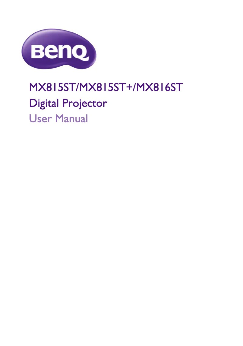 Page 1 de la notice Manuel utilisateur BenQ MX815ST