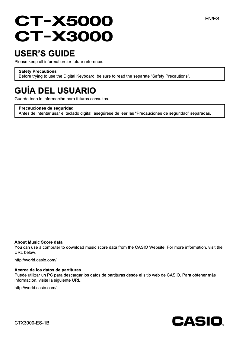 Page n°1 - Manuel utilisateur Casio CTX-5000