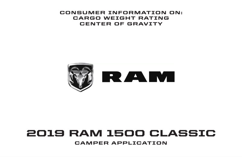 Page 1 de la notice Manuel utilisateur RAM 1500 Classic (2019)