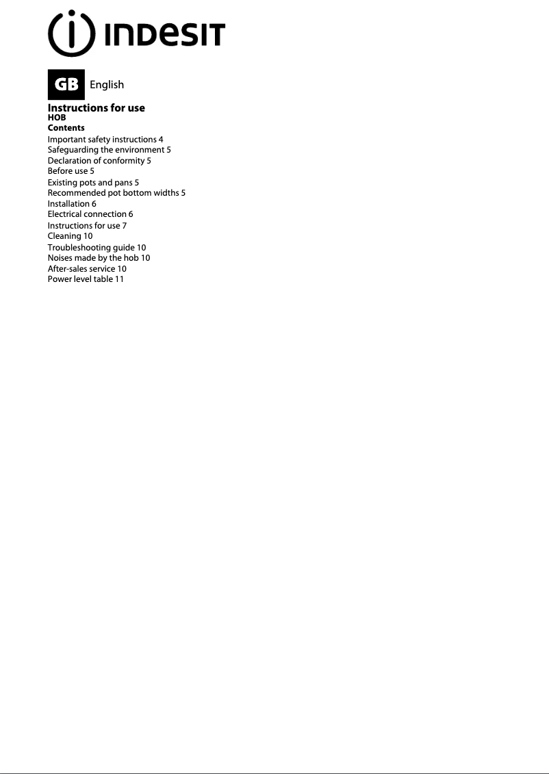 Page n°1 - Fiche technique Indesit VIA 320 XS C