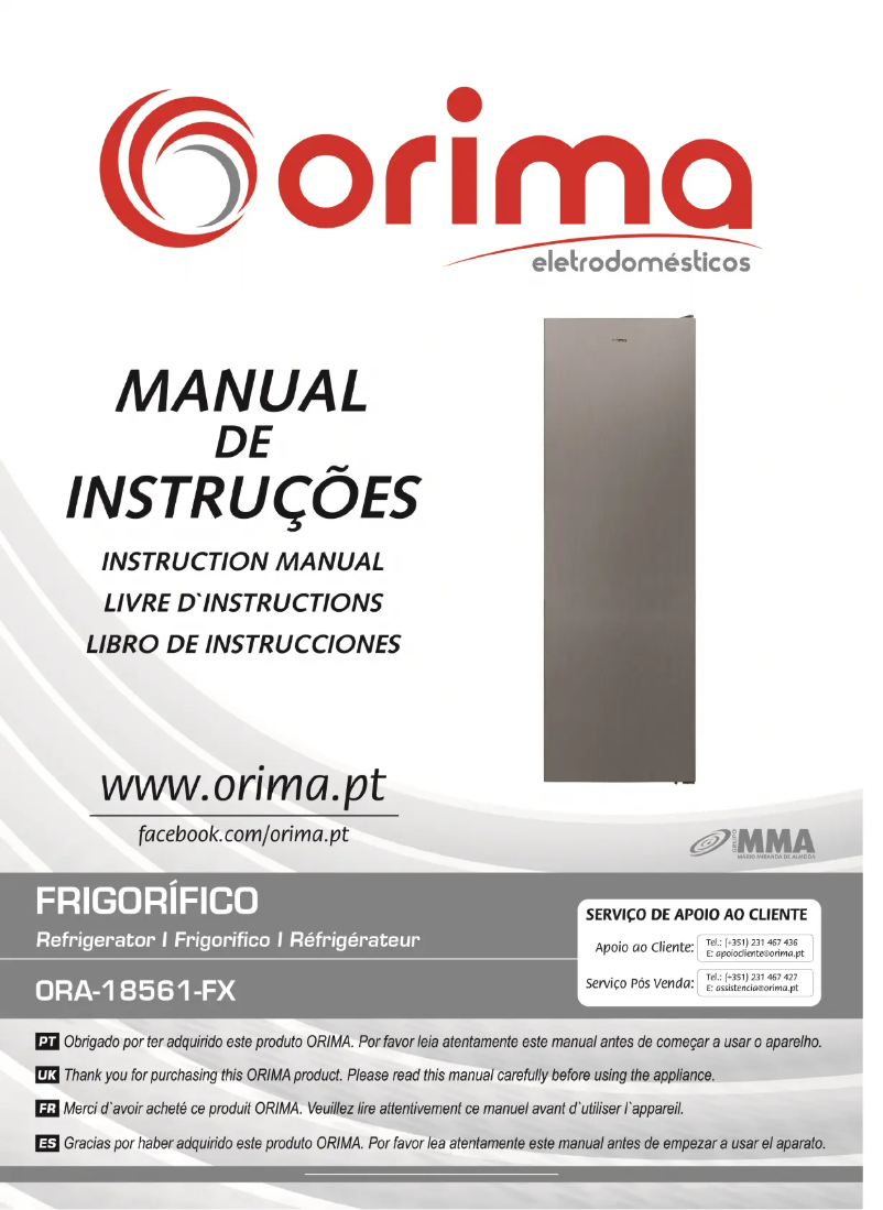 Page n°1 - Manuel utilisateur Orima ORA-18561-FX