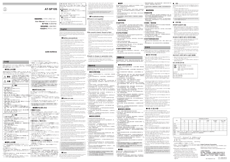 Página 1 del manual Manual de usuario Audio-Technica AT-SP105
