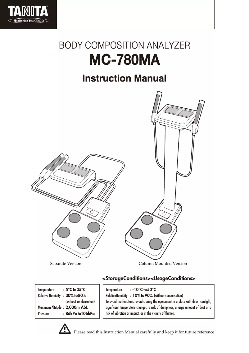 Image de la première page du manuel de l'appareil MC-780
