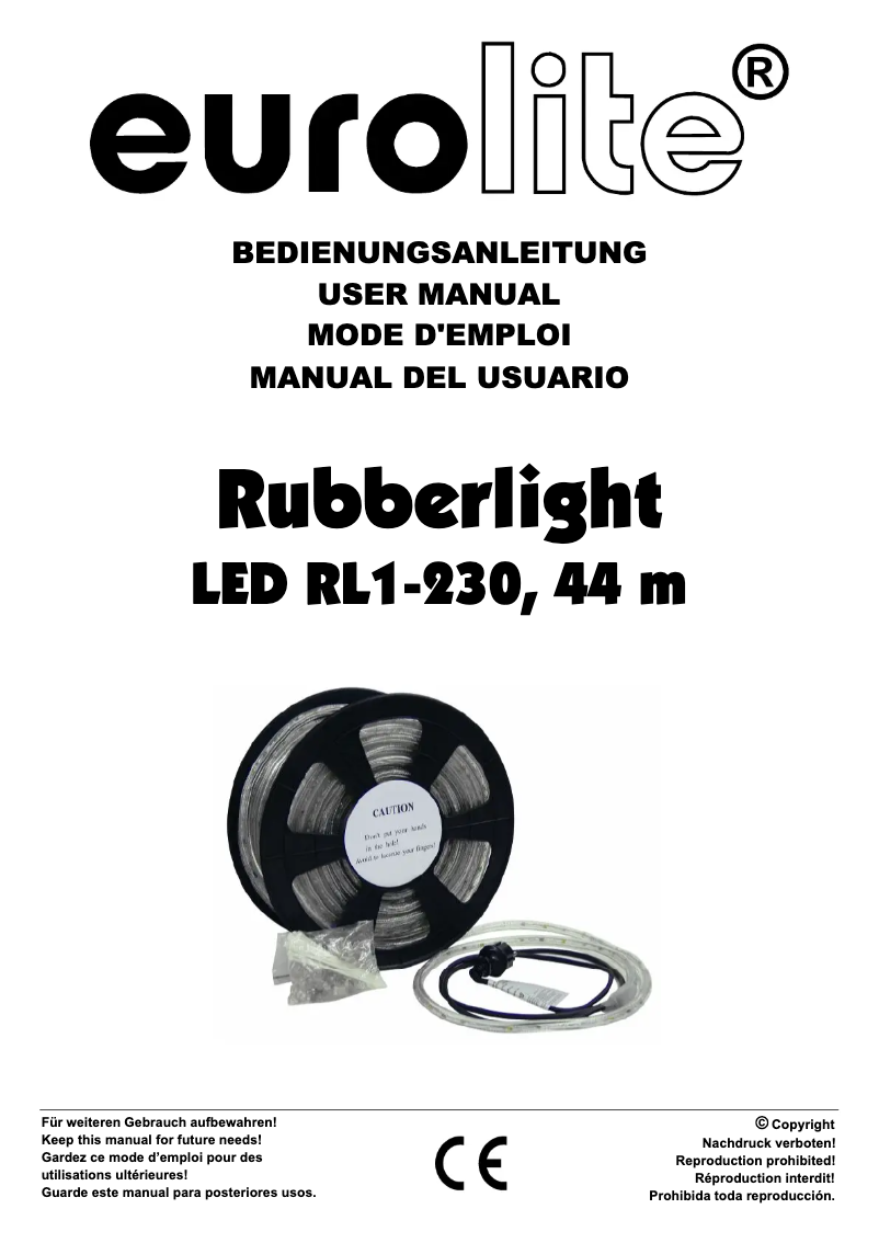 Page 1 de la notice Manuel utilisateur Eurolite Rubberlight LED 44m